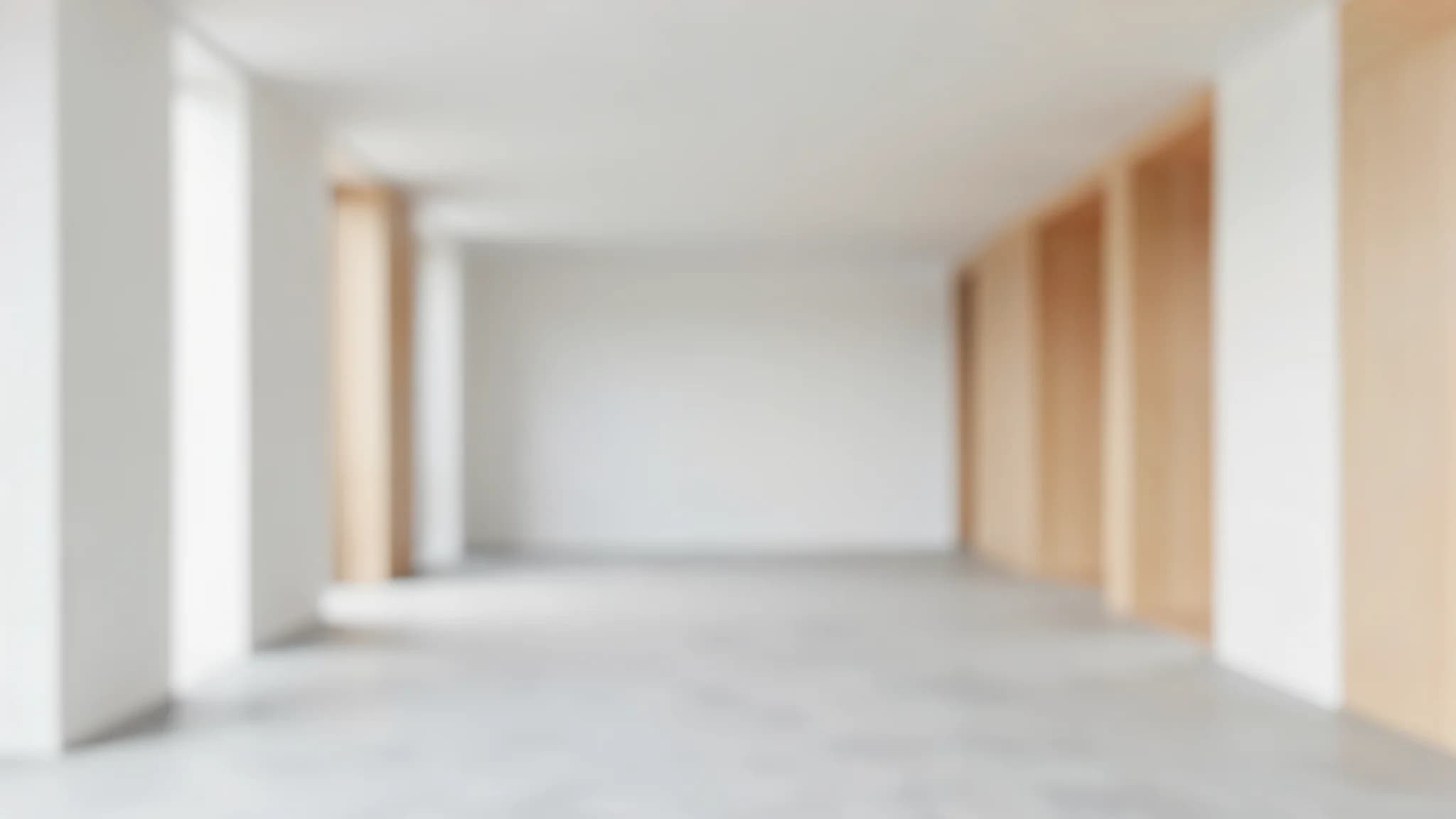 Onscherp licht interieur met warm eikenhout