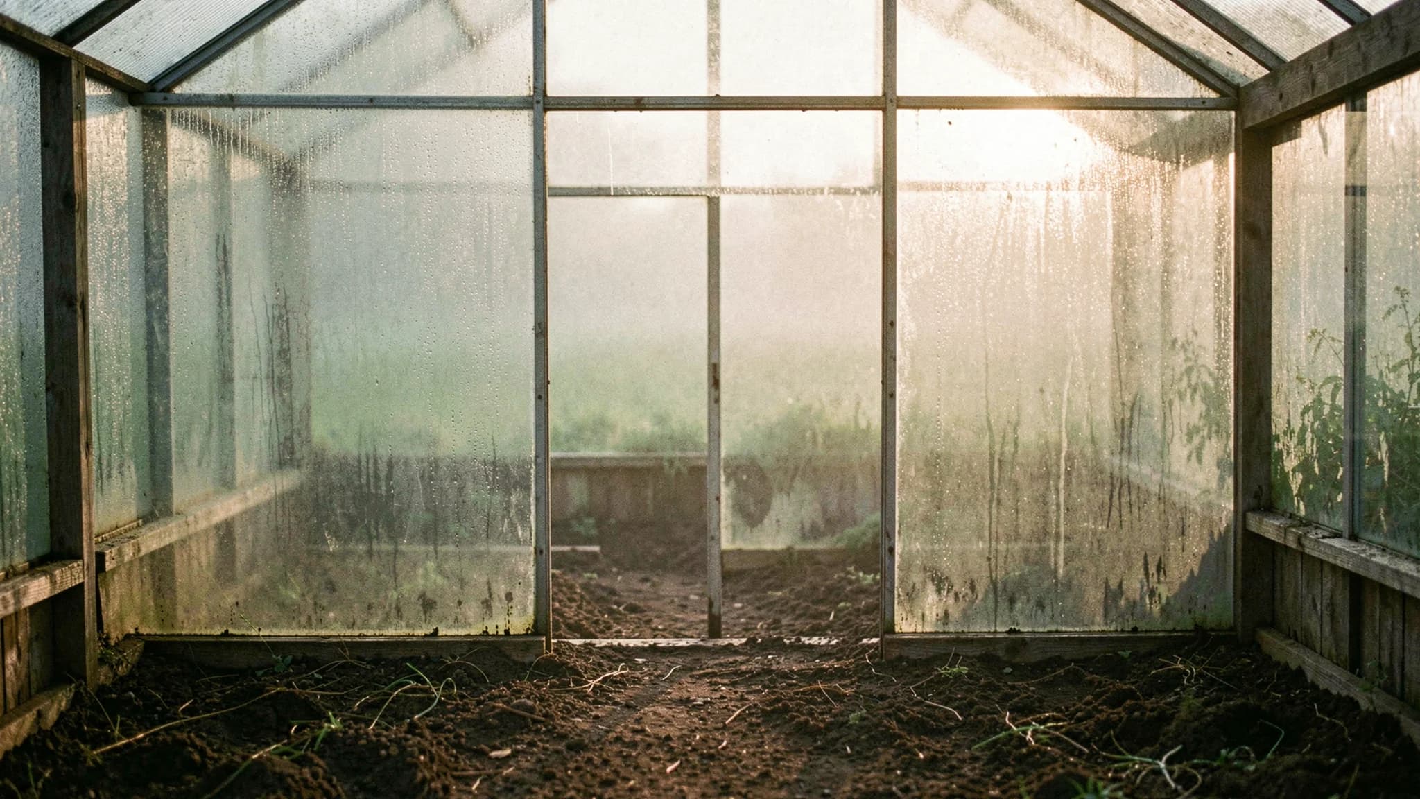 Beslagen kasglas met vervagende groene achtergrond